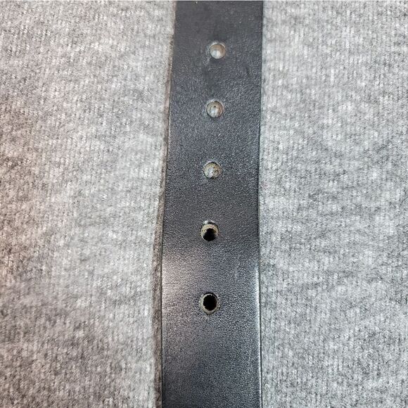 R.M. Williams Drover Mens Size 30 Black Cowhide Leather Belt Gold Buckle - Picture 5 of 9